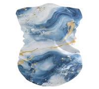 Bandeau à cheveux bleu et doré marbré blanc chaud / froid résistant à la poussière et à la saleté pour femme - Bonnet léger en tissu pour le sport, le snowboard, Halloween, mascarillas para la cara