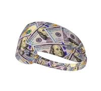 Bandeau à cheveux en billets de cent dollars, bandeau élastique unisexe, bandeau évacuant l'humidité pour le sport, la course à pied, le yoga.