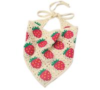 Bandeau à cheveux en crochet pour femme motif fraise pour bandanas bandeau élastique turban automne accessoire cheveux crochet pour femmes bandeau en coton crochet avec joli motif
