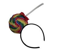 Bandeau à cheveux en forme de sucettes arc-en-ciel pour fêtes de festival - Accessoire de cheveux en tissu doux - Coloré