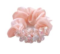 Bandeau à cheveux en organza étoilé for femme, chouchou à fleurs, accessoire for chignon(Pink)