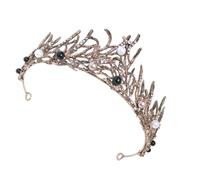 Bandeau à Cheveux en Perles Baroques Noir, Couronne de Mariée