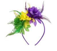 Bandeau à cheveux en plumes brillantes pour carnaval, bandeau élastique doux pour fête, couleur vive, bandeau pour cheveux festival de musique, taille libre