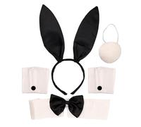 Bandeau à cheveux pour femme, queue de lapin, nœud papillon, bas résille, gants pour déguisement, cosplay, rôle pour jeu de rôle