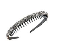 Bandeau à cheveux tendance avec strass et peigne à dents brillant pour le lavage du visage - Pour femme - Soins de la peau et accessoires de maquillage quotidiens