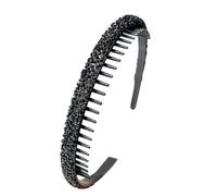 Bandeau à cheveux tendance avec strass et peigne à dents brillant pour le lavage du visage - Pour femme - Soins de la peau et accessoires de maquillage quotidiens