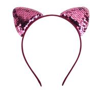 Bandeau à cheveux tendance pour enfants, motif écailles de poisson, oreilles de chat, bijoux pour filles (rose rouge)