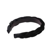 Bandeau à Cheveux Tressé en Daim Noir, Léger pour Femmes