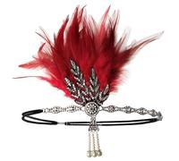 Bandeau à clapet, casque des années 1920 pour femme avec cristal et perle, accessoire de cheveux Art déco vintage pour fête de l'âge du jazz, Halloween, costume rouge vin, casque à clapet, bandeau