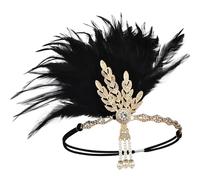 Bandeau à clapet en perles de cristal des années 1920 pour femme - Accessoire de cheveux Art déco vintage pour fête d'Halloween, costume d'Halloween