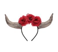 Bandeau à Cornes et Fleurs pour Femmes, Style Festif | Coiffe du Jour des Morts en Tissu, pour Costumes et Séances Photo Thématiques, Confort au Porter