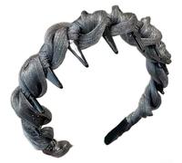 Bandeau à dents élégant avec tête de mort haute, améliorant n'importe quelle coiffure avec un ajustement sûr et confortable pour les occasions (gris)