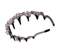 Bandeau à dents - Élégant bandeau en strass avec dents antidérapantes - Antidérapant - Accessoire de cheveux décoratif pour femmes et filles - Pour demoiselles d'honneur, mariées, fêtes, mariages
