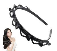 Bandeau à dents | Pour femmes et filles | Peigne à cheveux ondulés | Peigne à dents de requin noir | Bandeaux rigides pour femmes, hommes et filles