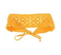Bandeau à Fleurs Ajouré en Coton Tricoté Jaune pour Filles | Style Mignon et Polyvalent, Accessoire Coiffure Léger, Usage Quotidien, Facile à Nouer, Largeur Standard