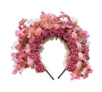 Bandeau à fleurs double face en tissu mexica, accessoire pour cheveux de mariée, guirlandes, pour femme