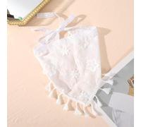 Bandeau à fleurs, en dentelle, style bohème, vintage, triangle, bandana d'été, accessoire de cheveux, pour femmes et filles, fête et mariage, blanc F