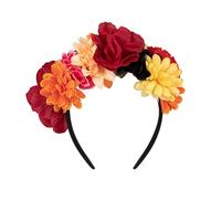 Bandeau à fleurs en tissu pour le jour de la mort Punk Fleur Bandeau Cosplay Coiffe pour adulte Festival Bandeau Femme