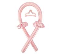 Bandeau à friser sans chaleur avec ruban de soie sans chaleur avec pince à cheveux - Outil de coiffure pour dormir pendant la nuit (rose)