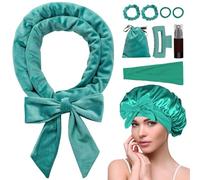 Bandeau à friser sans chaleur pour femmes et filles avec cheveux longs - Bleu sarcelle
