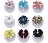 Bandeau à gros nœud avec nœud pour bébé, baptême, nouveau-né, en nylon élastique, turban