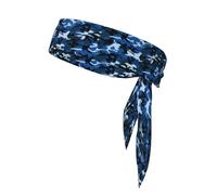 Bandeau à nouer avec imprimé camouflage bleu, cravate de karaté, bandeau athlétique, bandeau d'entraînement anti-transpiration