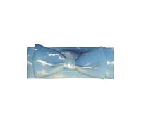 Bandeau à nœud bleu ciel et nuages blancs pour bébé - Doux et extensible - Pour nouveau-nés et nourrissons - Joli nœud papillon - Pour fêtes et cadeaux