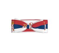 Bandeau à nœud pour bébé avec drapeau de la Serbie - Doux et extensible - Pour nouveau-nés et nourrissons - Joli nœud papillon - Pour fêtes et cadeaux