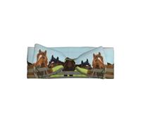 Bandeau à nœud pour bébé avec trois chevaux, un accessoire de cheveux pour les nouveau-nés et les nourrissons, adapté pour les bébés de 0 à 6 mois