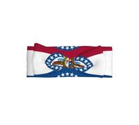 Bandeau à nœud pour bébé fille avec drapeau de l'État du Missouri - Bandeau en polyester doux et extensible, parfait pour les nouveau-nés de 0 à 6 mois, cadeau de bébé, accessoire photo