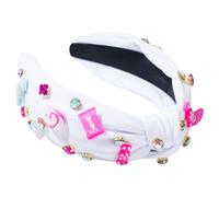 Bandeau à nœud pour filles, bandeaux noués en sucette pour femmes,Bandeau à nœud orné de strass | Bandeaux de mode antidérapants, accessoires pour cheveux, bandeau à nœud, breloque sucette pour filles
