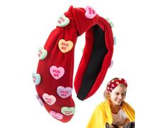 Bandeau à nœuds de Saint-Valentin Accessoire de coiffure doux et | Style tendance Motif cœur pour femmes, filles, concert country, exercice, mariage, plage, fête
