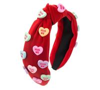 Bandeau à nœuds de Saint-Valentin Accessoire de coiffure doux et | Style tendance Motif cœur pour femmes, filles, concert country, exercice, mariage, plage, fête