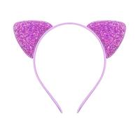 Bandeau à oreilles de chat à paillettes pour filles et femmes - Serre-tête en métal brillant - Accessoires de cheveux pour le quotidien (F)