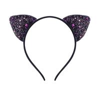 Bandeau à oreilles de chat à paillettes pour filles et femmes - Serre-tête en métal brillant - Accessoires de cheveux pour le quotidien (G)