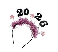 Bandeau à paillettes pour le Nouvel An 2026 avec étoiles et guirlandes pour femmes, hommes, enfants, vacances, fête, accessoire de fête