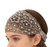 Bandeau À Perles Pour Femmes Bandeau Floral Avec Des Perles | Serre-Tête Large Et Élastique De Style Bohémien pour le Mariage, la Coiffure, le , le Port , les Vacances et les Fêtes