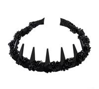 Bandeau à pinces à cheveux en forme d'étoile pour femme combinant une texture pelucheuse et une coupe haute en forme de tête de mort, offrant confort et style élégant pour les soins personnels