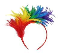 Bandeau à plumes arc-en-ciel LGBT Gay Pride - Accessoires de cheveux pour costume, déguisement et tenue - Bandeau à plumes colorées - Parfait pour les femmes, les filles et les adultes