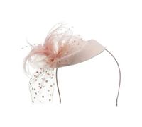 Bandeau à Plumes Chapeau bibi for femme avec voile et plumes, en maille, for fête de thé, élégant, for mariage, église(Color 1)