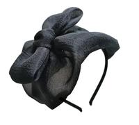 Bandeau à plumes demi-chapeau avec nœud pour femme French Hairhoop Robes de soirée Couvre-cheveux Vintage Party Accessoires pour cheveux