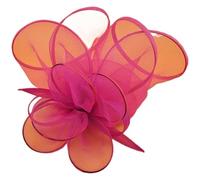 Bandeau à plumes et fleurs for mariage, couvre-chef for femme, chapeau de course Royal Ascot, pilulier, cocktail, thé, Derby, for femme(Hot Pink)