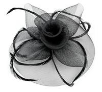 Bandeau à plumes et fleurs for mariage, couvre-chef for femme, chapeau de course Royal Ascot, pilulier, cocktail, thé, Derby, for femme(Grey)