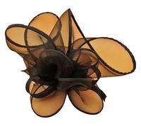 Bandeau à plumes et fleurs for mariage, couvre-chef for femme, chapeau de course Royal Ascot, pilulier, cocktail, thé, Derby, for femme(Black)