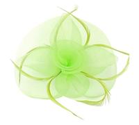 Bandeau à plumes et fleurs for mariage, couvre-chef for femme, chapeau de course Royal Ascot, pilulier, cocktail, thé, Derby, for femme(Green)