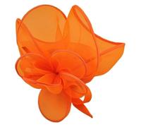 Bandeau à plumes et fleurs for mariage, couvre-chef for femme, chapeau de course Royal Ascot, pilulier, cocktail, thé, Derby, for femme(Orange)
