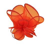 Bandeau à plumes et fleurs for mariage, couvre-chef for femme, chapeau de course Royal Ascot, pilulier, cocktail, thé, Derby, for femme(Red)