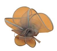 Bandeau à plumes et fleurs for mariage, couvre-chef for femme, chapeau de course Royal Ascot, pilulier, cocktail, thé, Derby, for femme(Grey)
