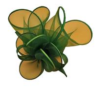 Bandeau à plumes et fleurs for mariage, couvre-chef for femme, chapeau de course Royal Ascot, pilulier, cocktail, thé, Derby, for femme(Green)