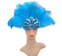 Bandeau à plumes populaire pour carnavals, paillettes et sangle élastique pour un port sécurisé de musique, festival et spectacle de scène, fête à thème